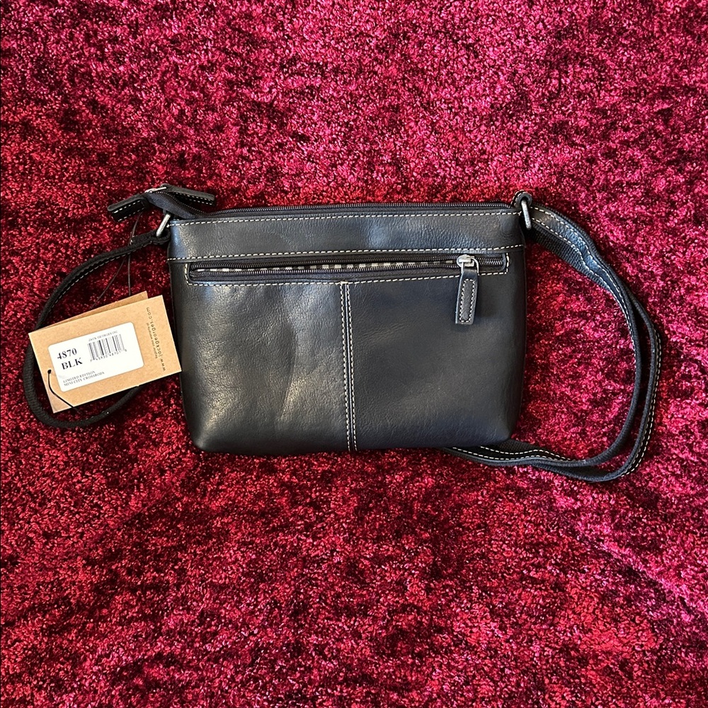 Jack George’s Voyager Black LE Mini City Leather Crossbody Purse w Tag. Perfect - Picture 2 of 8